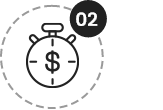 A clock icon signifying a longer repayment period for loans