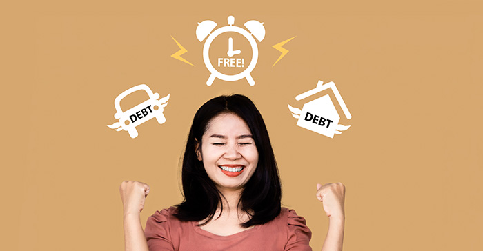 A woman free from old debt after borrowing from a private money lender in Singapore